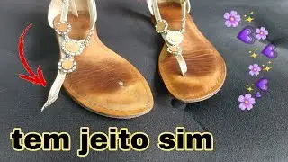 Sandália com a tira quebrada. Sandália em couro, ou sintético, tem jeito!