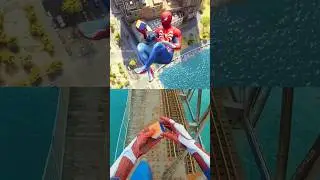 Spider-Man 2 Stunts Vs Real Life #parkour #spiderman #ps5