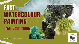 Fast watercolour painting using vegetables!