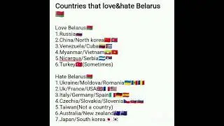 Countries that love&hate Belarus #shorts