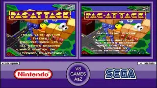 Pac-Attack - Super Nintendo VS Sega Genesis - Side By Side Comparison Graphics
