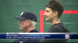 Ryan Flaherty returns to Maine to help at USM baseball clinic