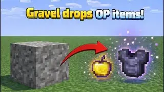 MINECRAFT BUT GRAVEL DROPS OP ITEMS !!