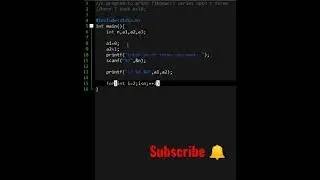 Fibonacci series upto n term- C programming #shorts #coding #short #ytshorts #programming #hashcoder