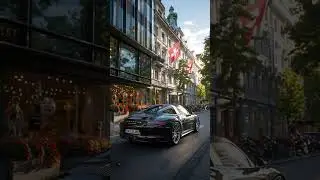 Porsche 911 Targa, black color, ultra realistic photo, glossy reflections, hyper-detailed bodywor...