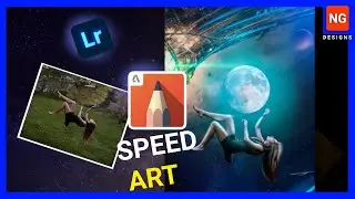 Falling girl in space speed art in AutoDesk sketchbook || by NG DESIGNS
