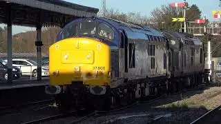 RAIL OPERATIONS GROUP CLASS 37. 37800 RESCUE LOCO FOR 37884 SHUNTSAND RUNS ROUND 37884 AT SHRUB HILL
