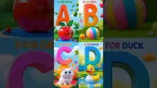 A for 🍎 Apple, B for 🏀 Ball | Fun ABCD Nursery Song for Kids | Learning A B C D#abcs #ytshorts