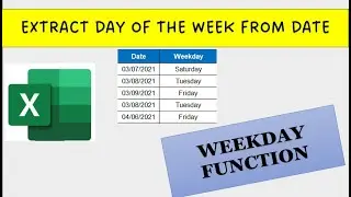 How to Find Day Weekday Name from a Date | WEEKDAY & Switch Function in Microsoft Excel