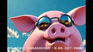 The Flying Pig's Guide to Success: Find Your Wind! 🐷✈️ / 只要站對風口，豬真的能飛！🐷💨 (雖然降落姿勢有點...藝術)