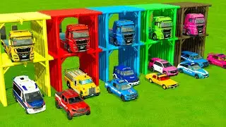 TRANSPORTING ALL POLICE CARS and AMBULANCE EMERGENCY VEHICLES WITH MAN TRUCKS ! FS25