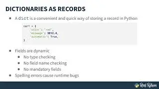 Data Records, the dict Type, and Selecting the Ideal Data Structure