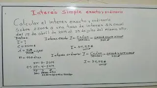 Interes Simple Ordinario y Exacto_ Ejemplo 1