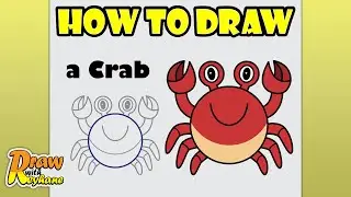 Crab drawing tutorial with a circle | Drawing with a circle | Animal drawing
