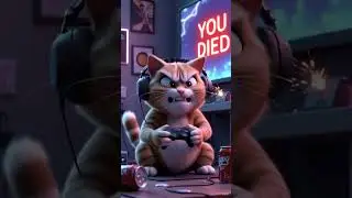Fat Cat Rage Quits | Gaming Meltdown #FatCat #PixarStyle #FunnyCat #GamingShort #ShortsViral
