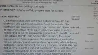 earthwork and paving core trade GCE42.com General Contractors B Building Exam Top Words
