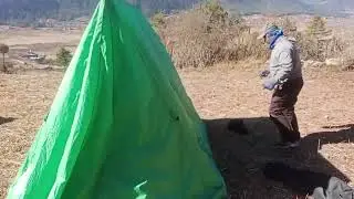#How to pitch a  'A' Shape Tent????Short demo by Chef Dorji...