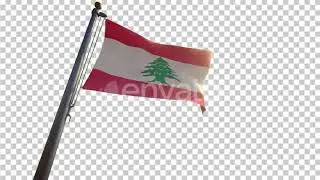 Lebanon Flag on a Flagpole with Alpha-Channel | Motion Graphics - Envato elements