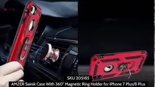AMZER Sainik Case With 360&deg; Magnetic Ring Holder for iPhone 7 Plus/8 Plus