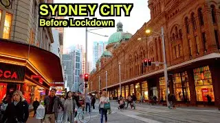 【4K】 🇦🇺 SYDNEY CBD WALK Before LOCKDOWN -QVB to Darling Harbour via Pitt Street Mall & George Street