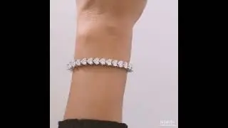 Heart Cut White Sapphire Tennis Bracelet
