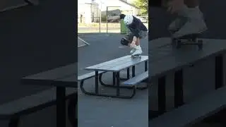 Ollie Onto Picnic Table Echo Oregon Skatepark #skateboarding #skateboard  #shorts