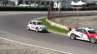 Prova su pista di Castelletto  di Branduzzo (PV) Fiat 600 abarth 1000 .Elaborazione VAIRO