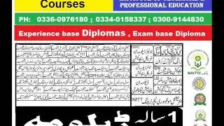 diploma certificate  Book Keeping, Chef, Civil Draftsman (AutoCAD), Civil Surveyor, \