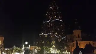 Prague Old Town Square Christmas Tree Lighting Show