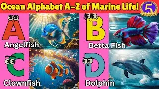 Ocean Alphabet Song | A-Z of Marine Life! | 5 Stars Kids Learning