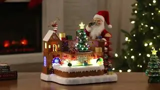 15 in. Animated Santa's Toy Factory Workshop