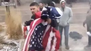 FedEx Driver breaks up Burning of US Flag