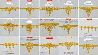 Light weight choker gold necklace/Gold Choker Necklace with Price/ Gold Choker Chik designs||