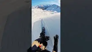dream snowboarding line in powder