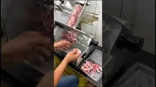 Automatic meat slicer machine! #meat #butcher #uae #asia #middleeast #restaurant #business