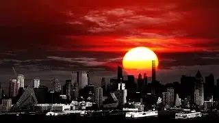 Закат Фэнтези Апокалипсис Fantasy Apocalypse Skyline Footage 330