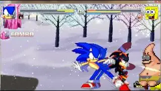 Mugen SONIC [me] AND SHADOW VS SPONGE BOB PATRICK STAR 2015