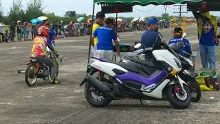 Nyasar atau salah kamar di arena lurus, drag bike Sumbar