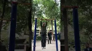 The 70-year-old man can do muscle-ups on the horizontal bar very easily!