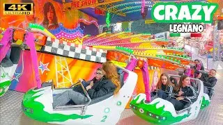 CRAZY  Rides - Giostre 2024 🇮🇹 Legnano Lunapark 4K