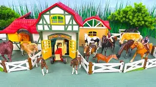 Horse World Farm Diorama With Animals Figurines | Horse Play Set