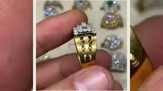 Женское кольцо с 5 рядами бриллиантов