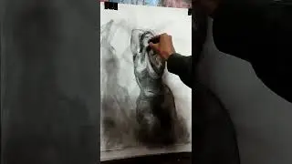 Charcoal Nude Figure Drawing | artistic process in 60 second.#art #charcoalart #humanfiguredrawing