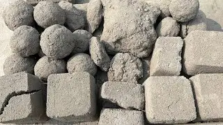 ASMR || White Concrete Sand Cement Chunks Ball Shapes Crumbling 💦💦💦