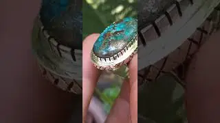 natural persian turquoise. sterling silver ring setting #gemstone #naturalturquoise