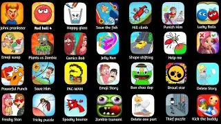 Roblox, Punish Him,Johni prankster, Happy Glass, Emoji Swap,Red Ball 4,Ban Choo DOP, kick the buddy 