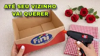 IDEIA FABULOSA COM CAIXA DE PAPELÃO E TECIDO FAÇA VOCÊ MESMO #viral #compartilhe #diy
