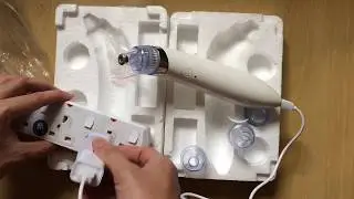Unboxing Cleaner Machine + 4PCS Suction head Electric Black head Cleaner Acne Remover Facial Pore