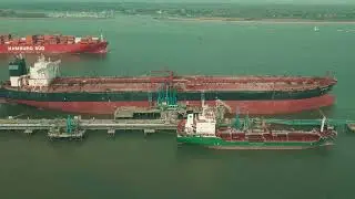 Southampton Water from the Air | Esso Oil Terminal | 4K
