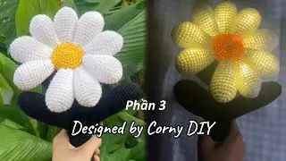Light#1.3|CORNY DIY| (Phần 3) - Móc len light stick G-Dragon có đèn - Đèn cầm tay hoa cúc thiếu cánh